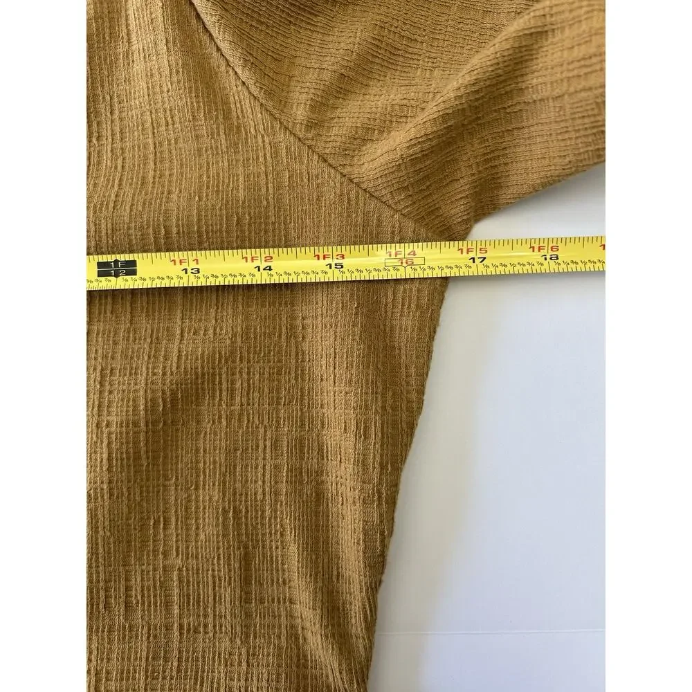 Madewell Texture & Thread Puff Sleeves Button Down Yellow Stretch Dress XS